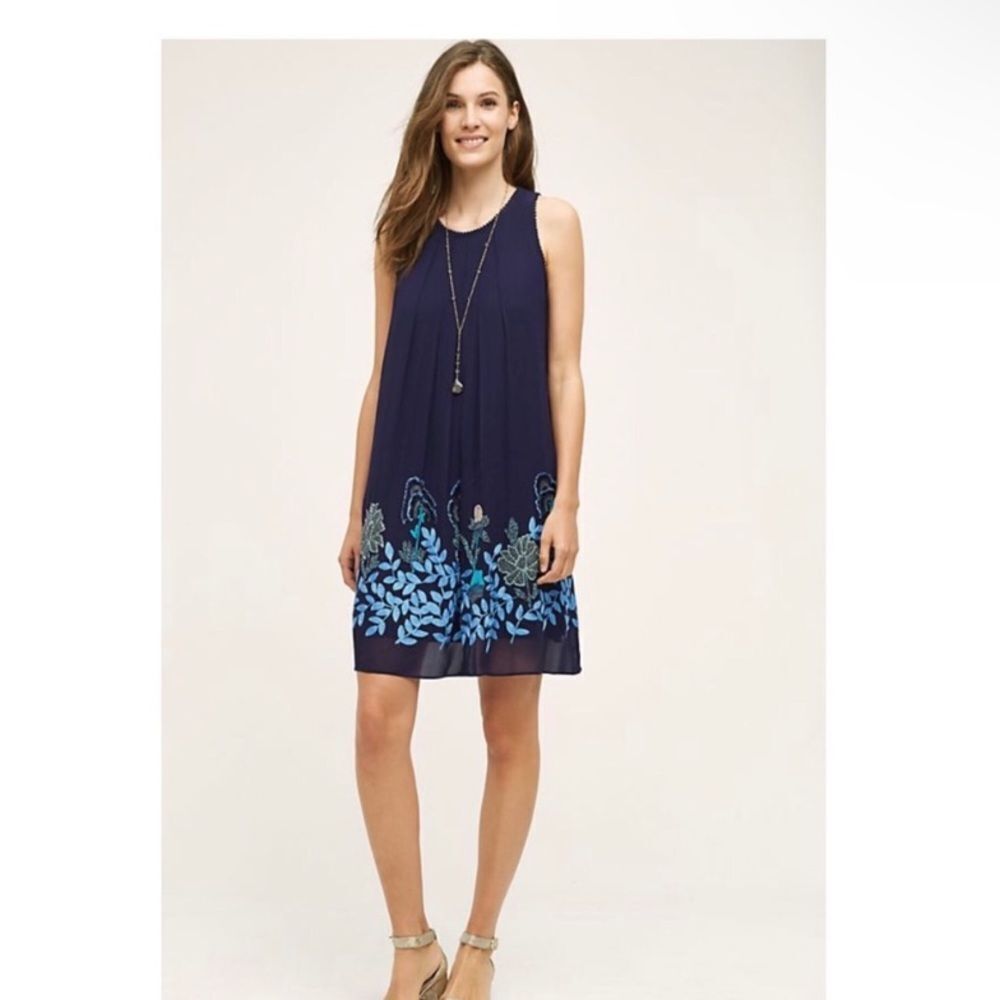 Anthropologie Not So Serious Woodvine Dress Size 4